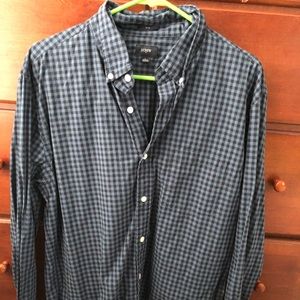 Worn once blue plaid JCrew button up